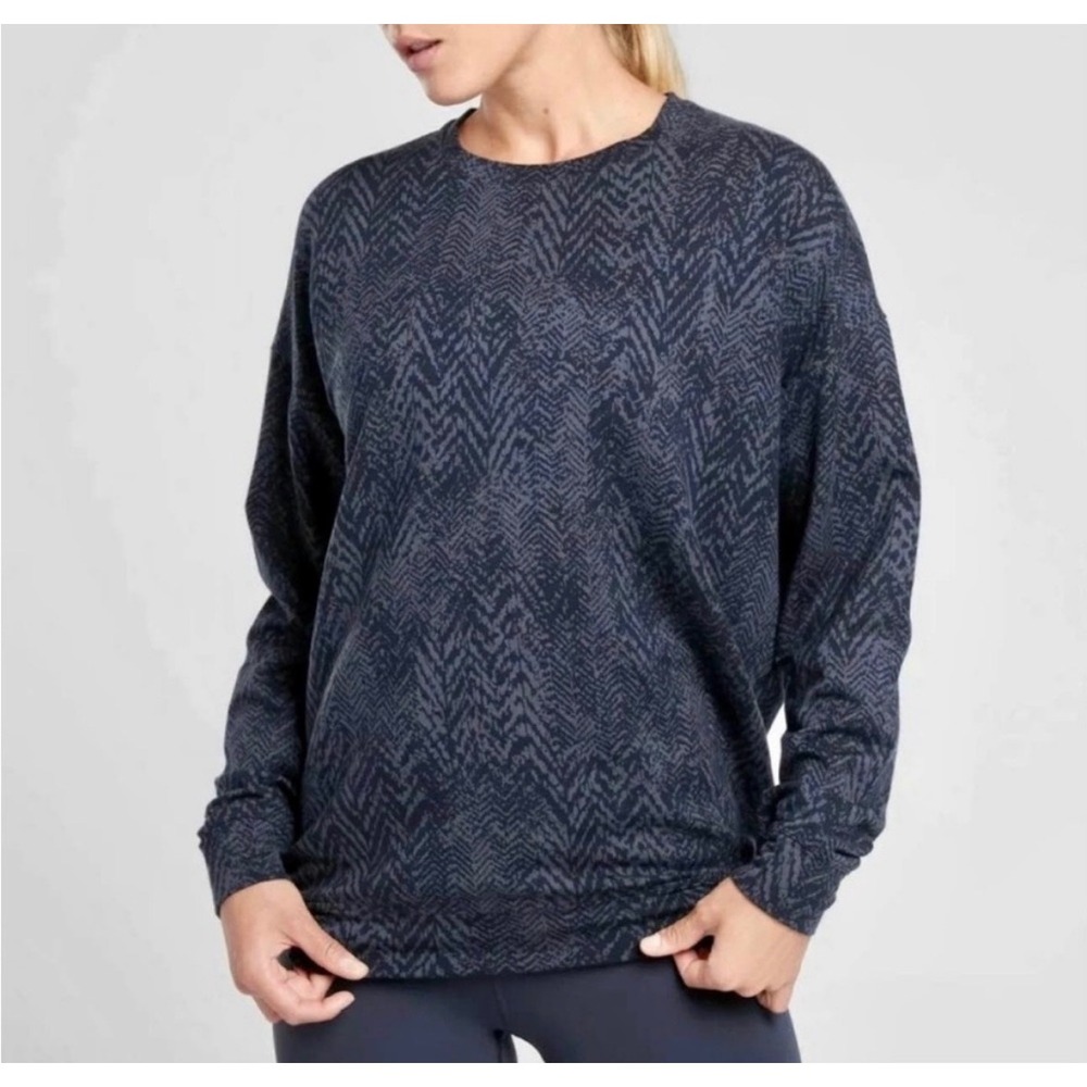 Athleta Studio to Street Chevron Blue Pullover XXS‎ 56663
